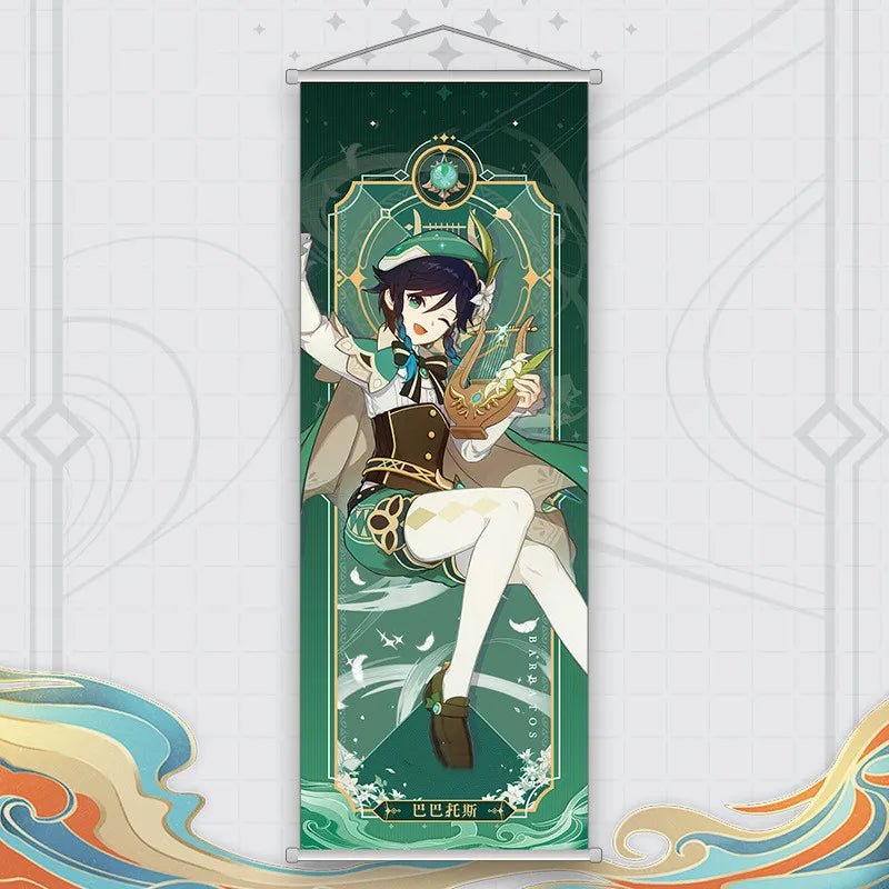 Xiao Yelan Kazuha Hutao Genshin Impact Scroll Canvas Wall Hanging Painting Home Decor Anime Poster Wall Art Room Decoration - Reinvent Yourself