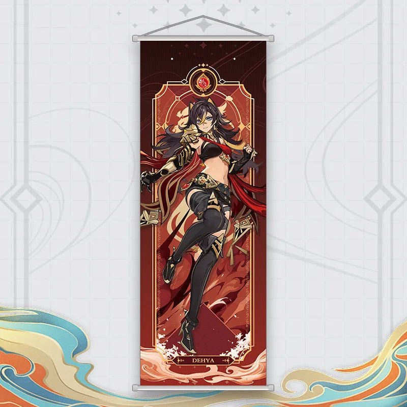 Xiao Yelan Kazuha Hutao Genshin Impact Scroll Canvas Wall Hanging Painting Home Decor Anime Poster Wall Art Room Decoration - Reinvent Yourself