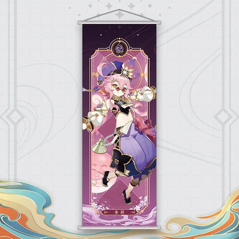 Xiao Yelan Kazuha Hutao Genshin Impact Scroll Canvas Wall Hanging Painting Home Decor Anime Poster Wall Art Room Decoration - Reinvent Yourself