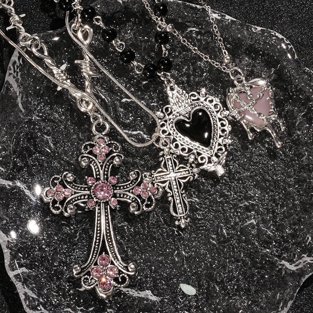 Y2K Sweet Cool Girl Cross Love Pendant Necklace Personalized For Daily Wear - Reinvent Yourself