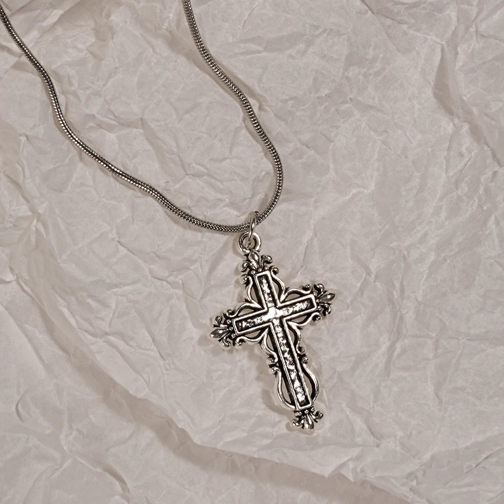 Y2K Sweet Cool Girl Cross Love Pendant Necklace Personalized For Daily Wear - Reinvent Yourself