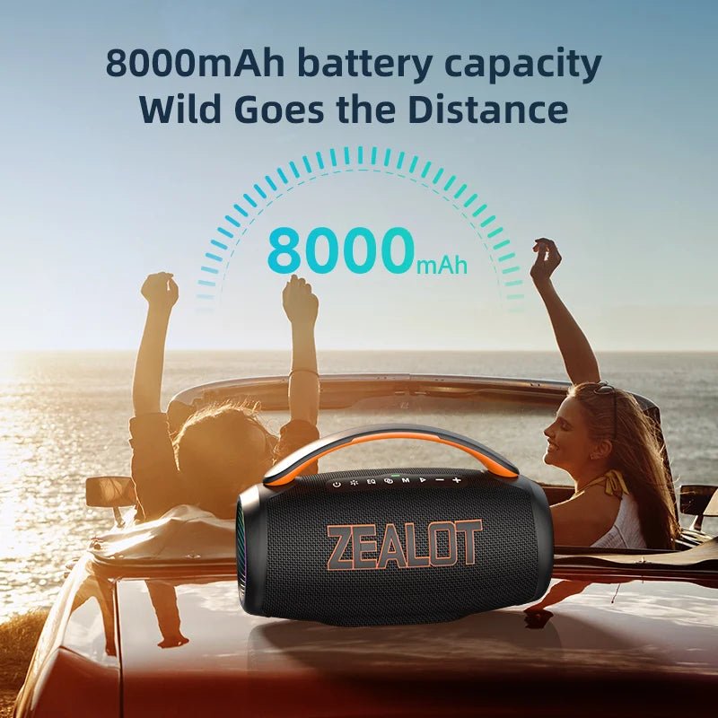 Zealot-P12 Speaker 60W Portable Bluetooth Speaker with IPX6 Waterproof, Comfortable handle,Controllable lighting,TF,USB - Reinvent Yourself