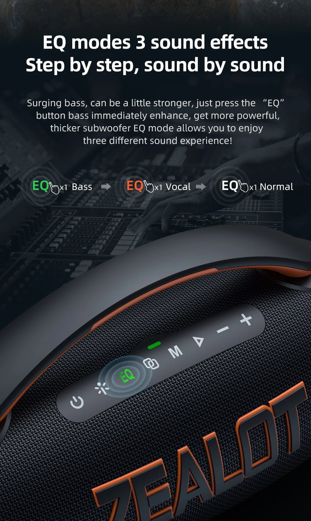 Zealot-P12 Speaker 60W Portable Bluetooth Speaker with IPX6 Waterproof, Comfortable handle,Controllable lighting,TF,USB - Reinvent Yourself